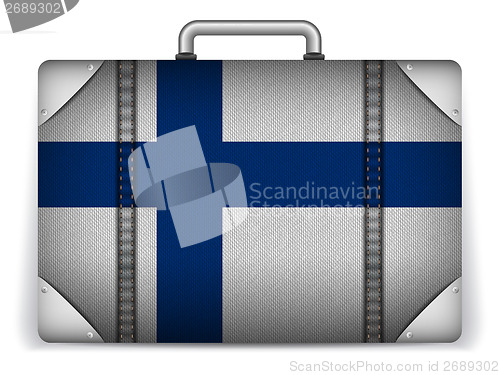 Image of Finland Travel Luggage with Flag for Vacation