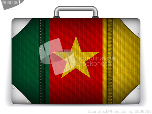 Image of Cameroon Travel Luggage with Flag for Vacation