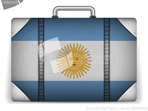 Image of Argentina Travel Luggage with Flag for Vacation