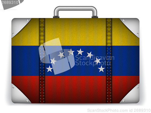 Image of Venezuela Travel Luggage with Flag for Vacation