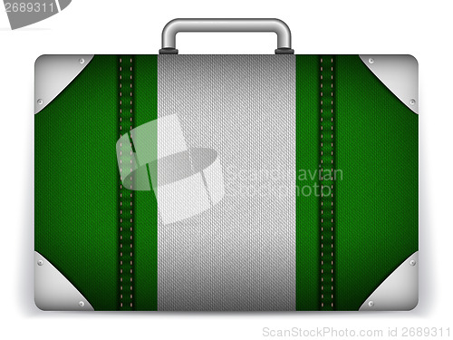 Image of Nigeria Travel Luggage with Flag for Vacation