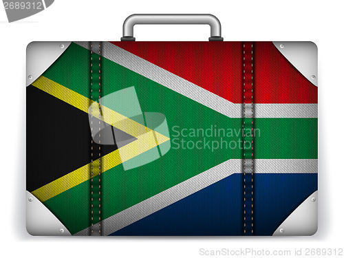 Image of South Africa Travel Luggage with Flag for Vacation