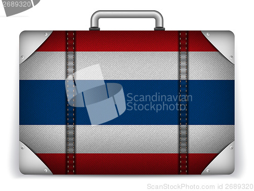 Image of Thailand Travel Luggage with Flag for Vacation