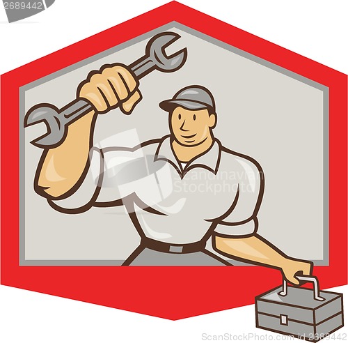Image of Mechanic Hold Spanner Wrench Toolbox Shield