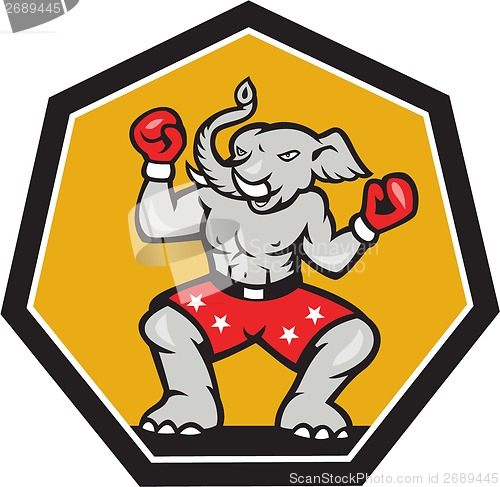 Image of Elephant Mascot Boxer Cartoon