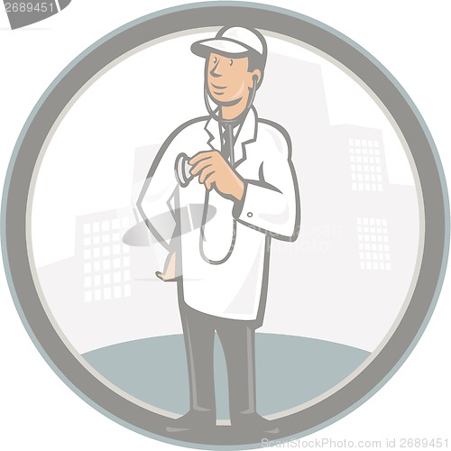 Image of Doctor Veterinarian Vet With Stethoscope Cartoon
