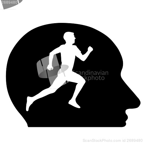 Image of Silhouettes, Athlete running in my head, the conceptual idea. ve