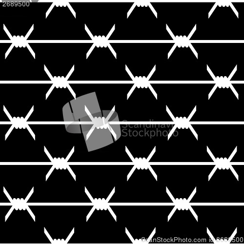 Image of Seamless wallpaper barbed wire. Vector illustration.