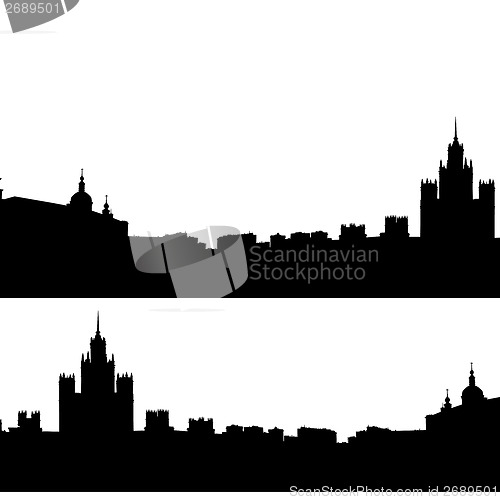 Image of  Moscow city silhouette skyline vector illustration