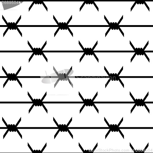 Image of Seamless wallpaper barbed wire. Vector illustration.