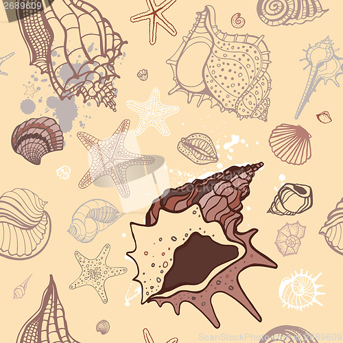 Image of Sea background. Hand drawn vector illustration