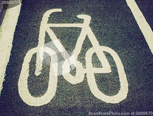 Image of Retro look Bike lane sign