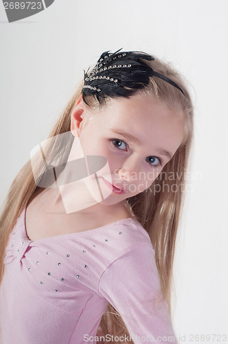 Image of Portrait in blond girl with long hair