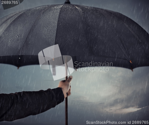 Image of Umbrella under the rain