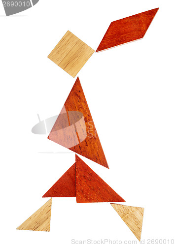 Image of tangram walking girl figure