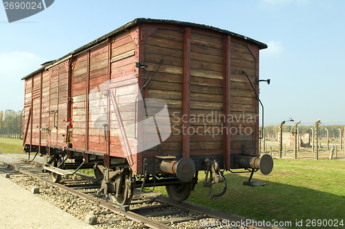 Image of Holocaust Death Camp cattle car train Nazi Germany concentration