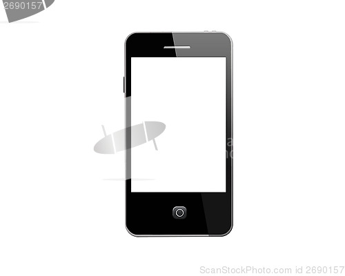 Image of Modern mobile phone on the white background