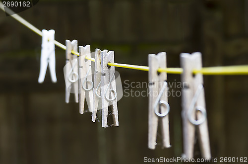 Image of Pegs on washing line