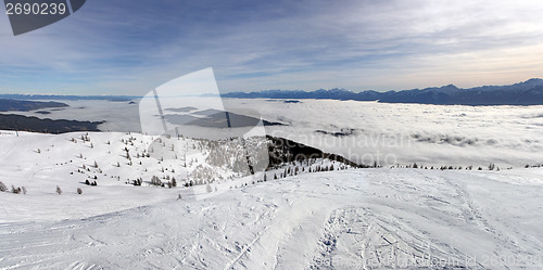 Image of Panoramic View of the mountain in winter