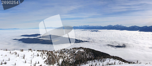 Image of Panoramic View of the mountain in winter