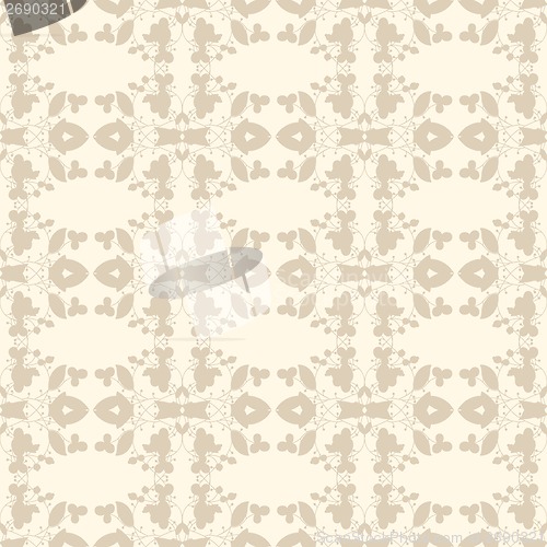 Image of Neutral beige plant wallpaper