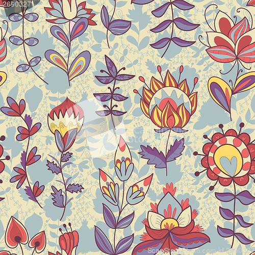 Image of Seamless texture with flowers