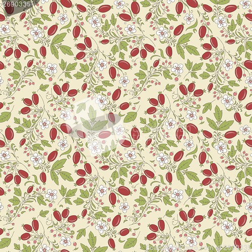 Image of seamless texture barberry on a beige background