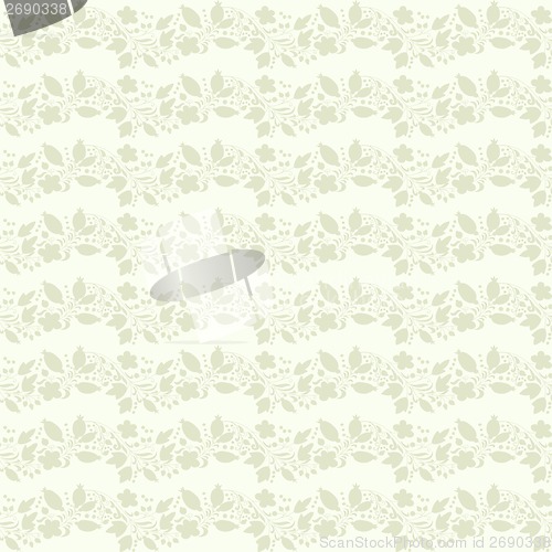 Image of Neutral beige plant wallpaper