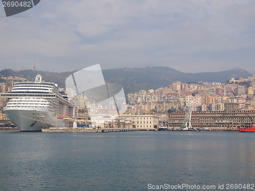 Image of View of Genoa Italy from the sea