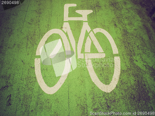 Image of Retro look Bike lane sign