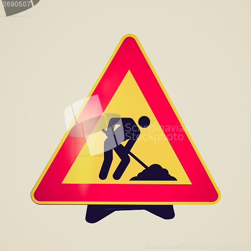 Image of Retro look Road work sign