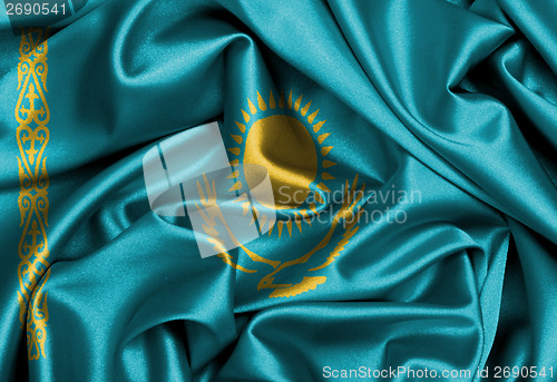 Image of Satin flag, three dimensional render