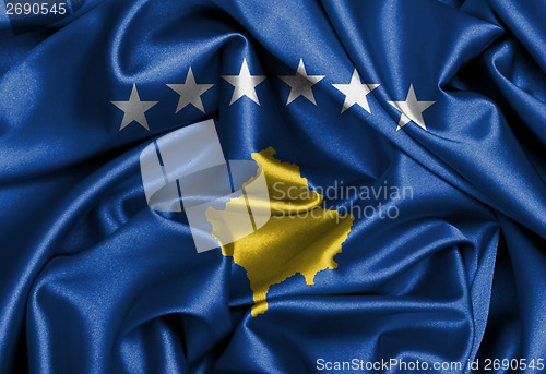 Image of Satin flag, three dimensional render