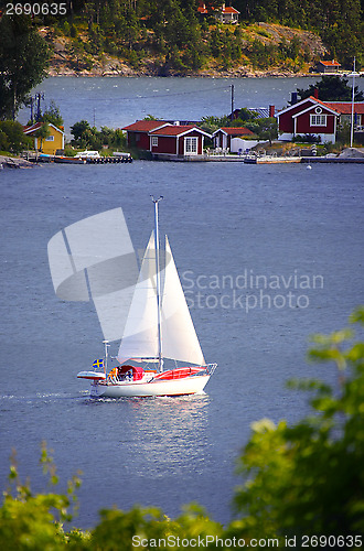 Image of Sweden and sailing boat