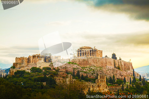 Image of Acropolis in the morning after sunrise