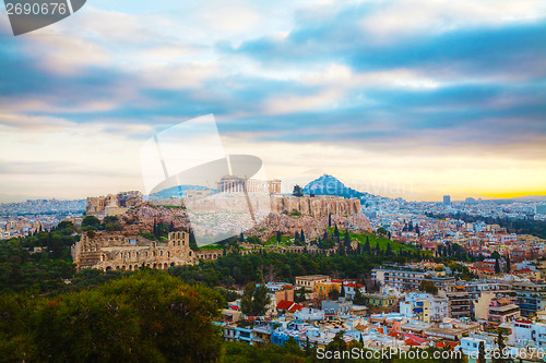 Image of Acropolis in the morning after sunrise