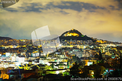 Image of Overview of Athens in the night