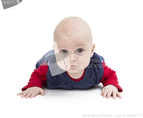 Image of crawling toddler looking into camera