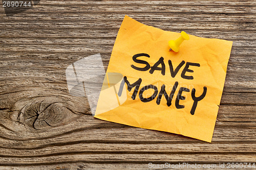 Image of save money reminder note