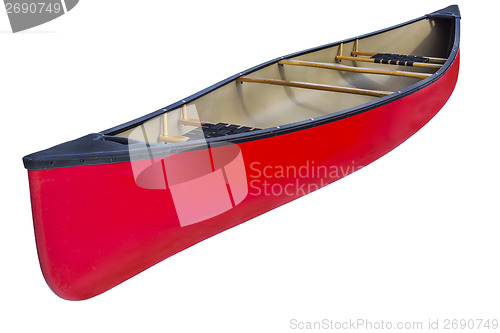 Image of red tandem canoe