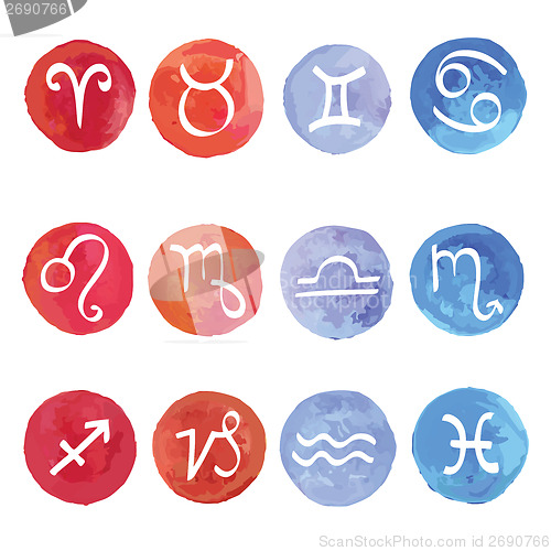 Image of Watercolor Zodiac set.