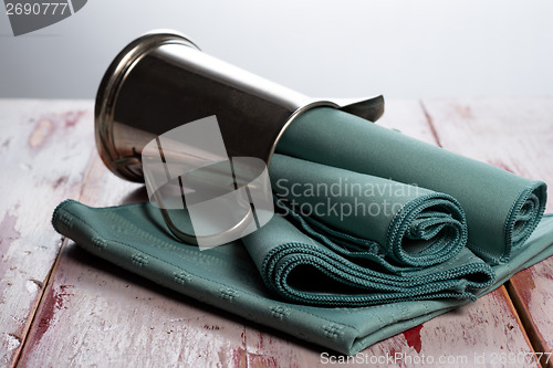 Image of Green cloth napkins