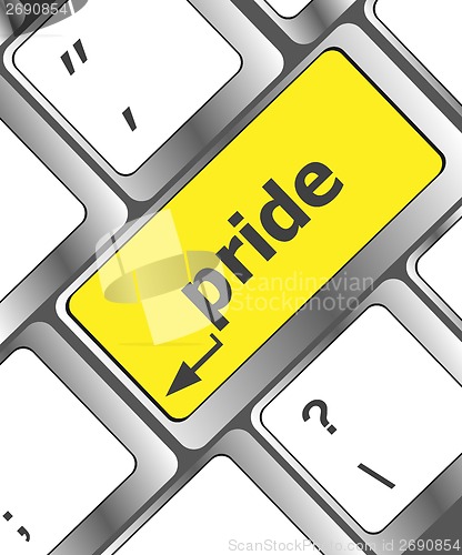Image of Computer keyboard key with pride word