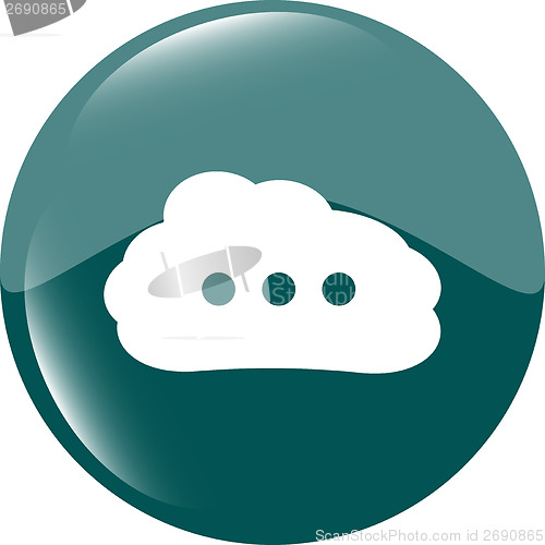 Image of white cloud on internet icon isolated on white