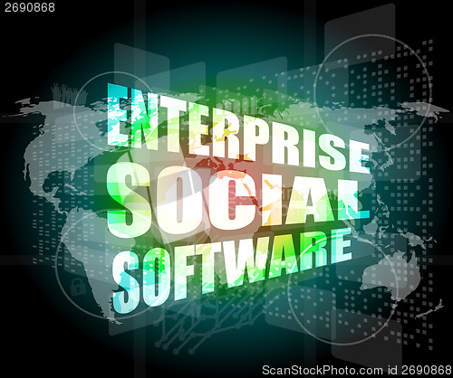 Image of enterprise social software, interface hi technology, touch screen