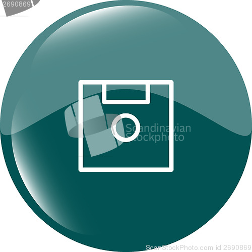 Image of disk web button (icon) isolated on white