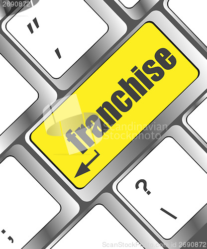 Image of A keyboard with a key reading franchise - business concept