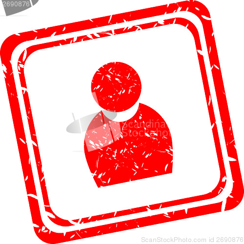 Image of Business red stamp. Human male sign icon. Man Person symbol