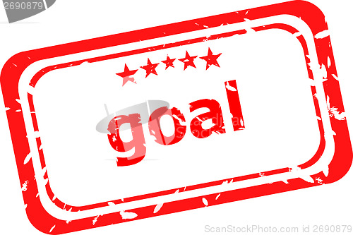 Image of goal red Rubber Stamp over a white background