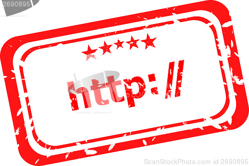 Image of http red Rubber Stamp over a white background